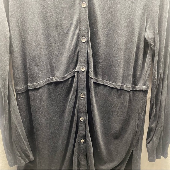 J. Jill Women Top XL Black Tunic Button Up Slit Side Pleated Back - Picture 6 of 6